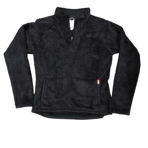 The North Face women’s‎ Medium Black Fuzzy 1/4 Zip Fleece Pullover Preowned